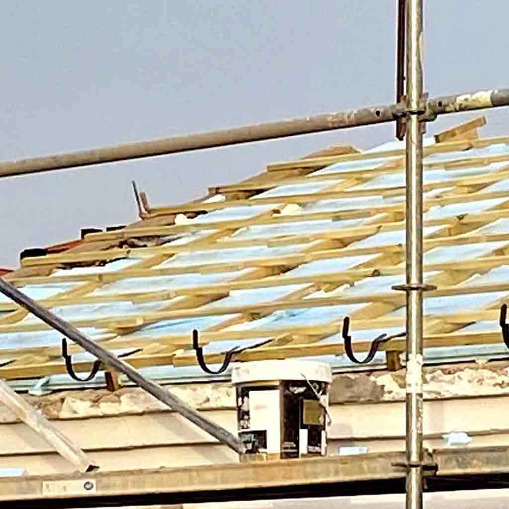 Tejado en construcción