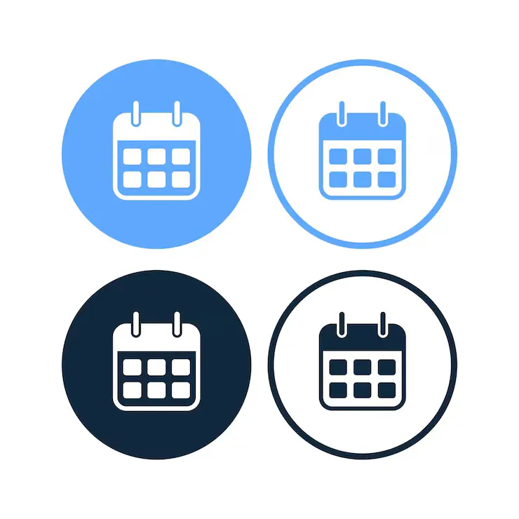 Iconos de un calendario